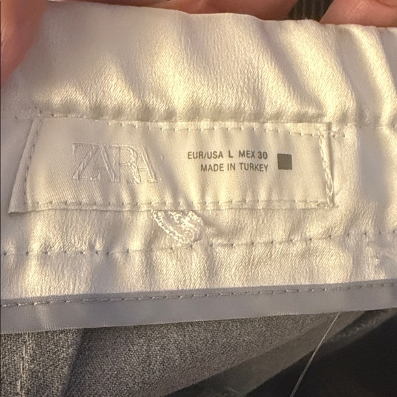 Zara Wide-Leg Light Gray Double Waisted Drawstring Pants - Picture 15 of 15